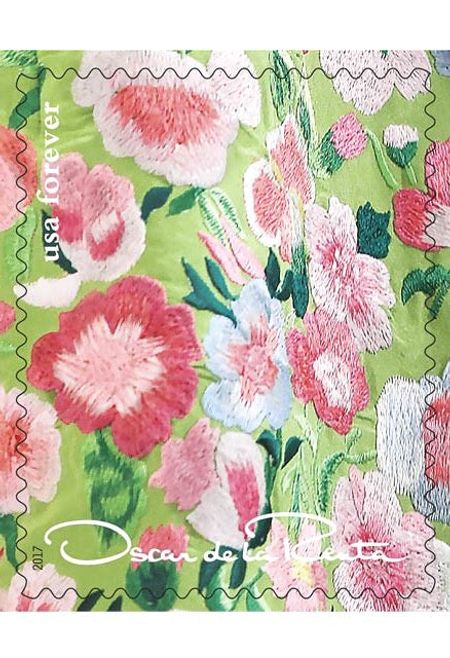 100 Pink Floral Postage Forever Stamps Designer Oscar De La Renta Fashion Forever Stamps for Mailing Wedding Invitations